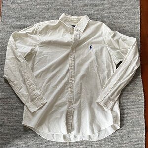 Ralph Lauren White Long-Sleeve Oxford Button-Down Shirt Large 100% Cotton